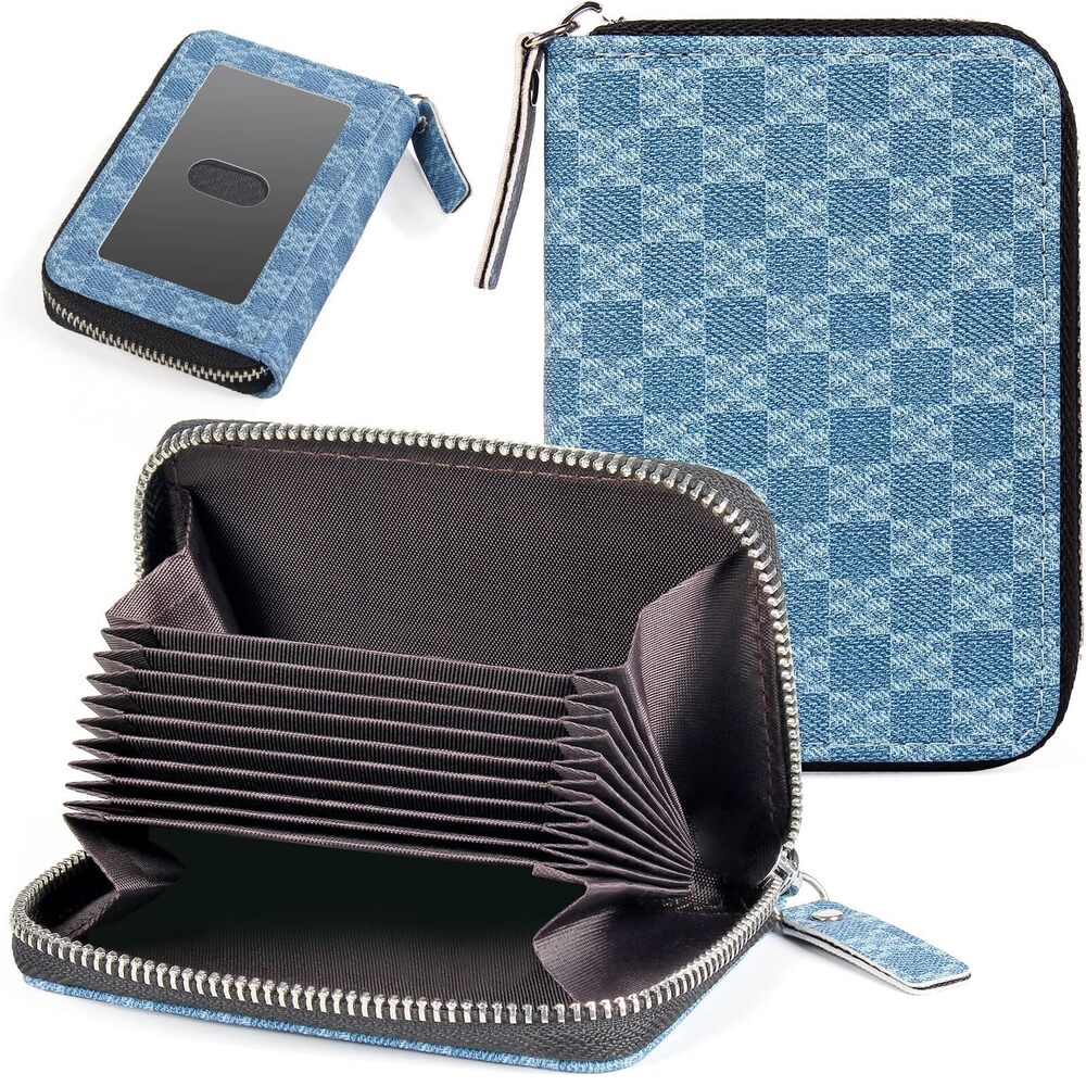 6258 Credit Card Wallet RFID Card Case Wallet Zipper Card Cases Holder